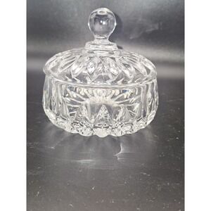 Vintage Gorham Althea Lead Crystal Clear Candy/Trinket Dish w/Lid W. Germany EUC